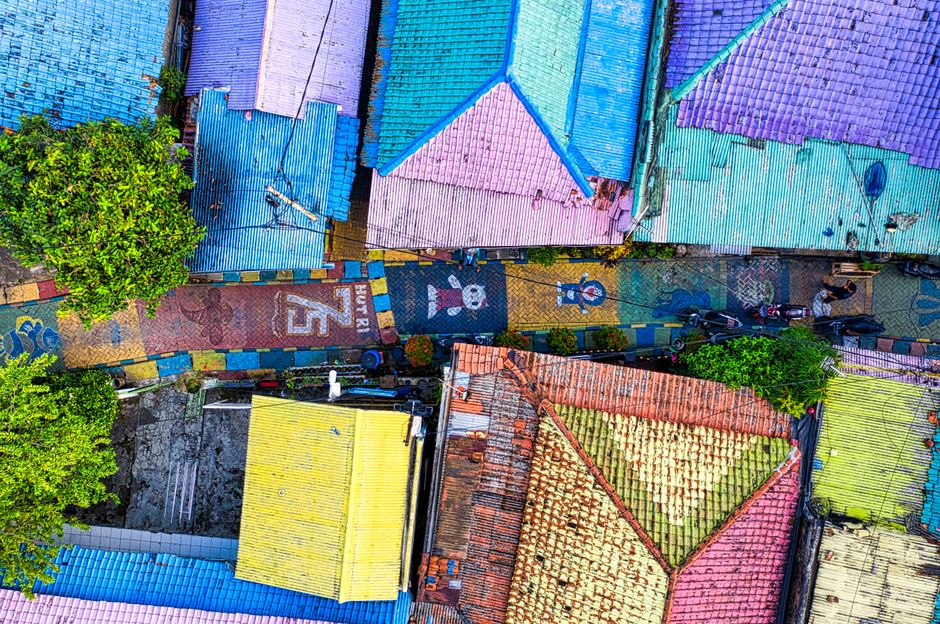 A vibrant street scene in Haiti showcasing local culture