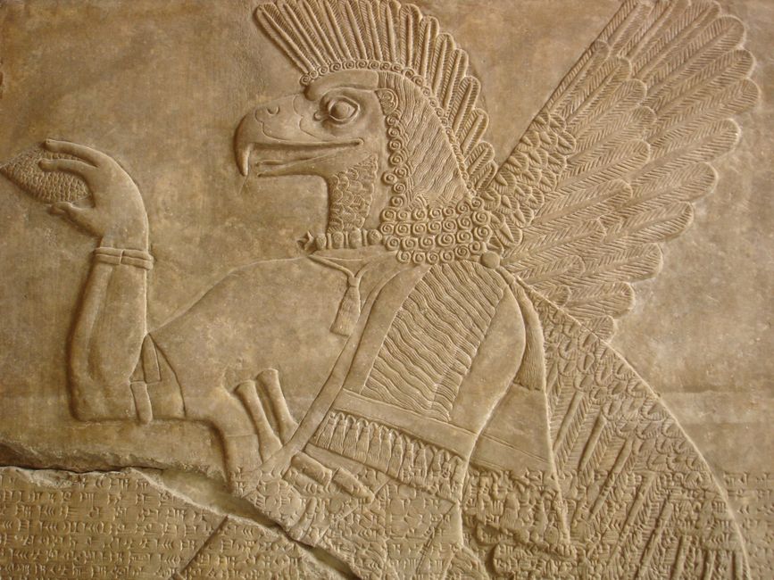 depiction of ancient Mesopotamian civilization with cuneiform tablets