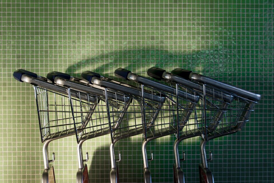 shopping cart with food stamps